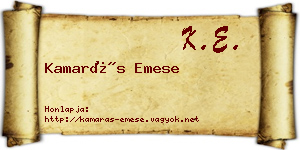 Kamarás Emese névjegykártya