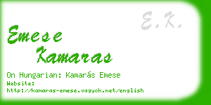 emese kamaras business card